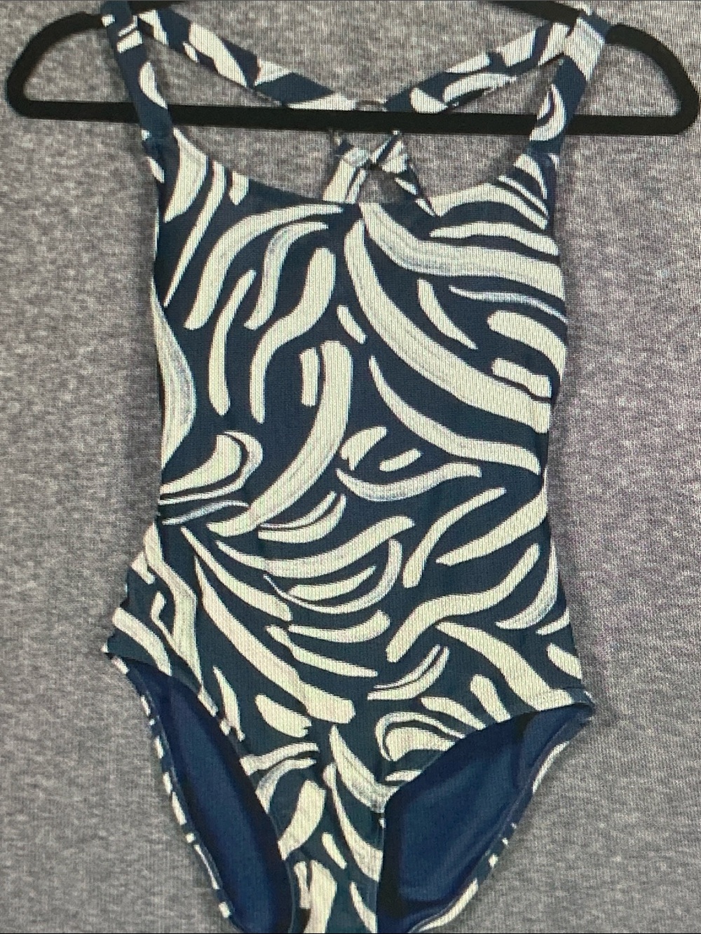Classic Navy & Cream One-Piece Swimsuit - Stylish Striped Print